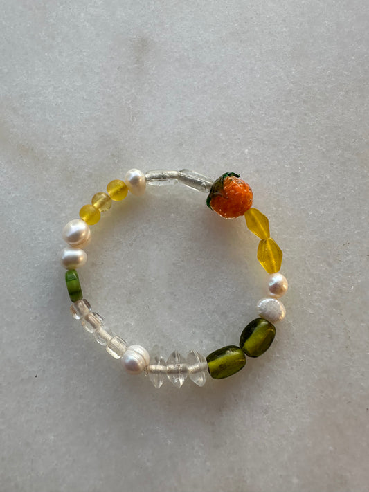 Mixed beaded bracelet - Yellow/Green