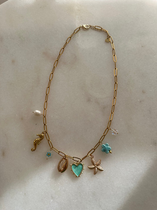 Charm Necklace- Blue