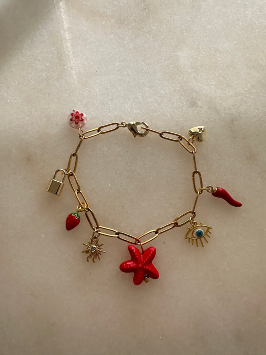 Charm Bracelet- Red